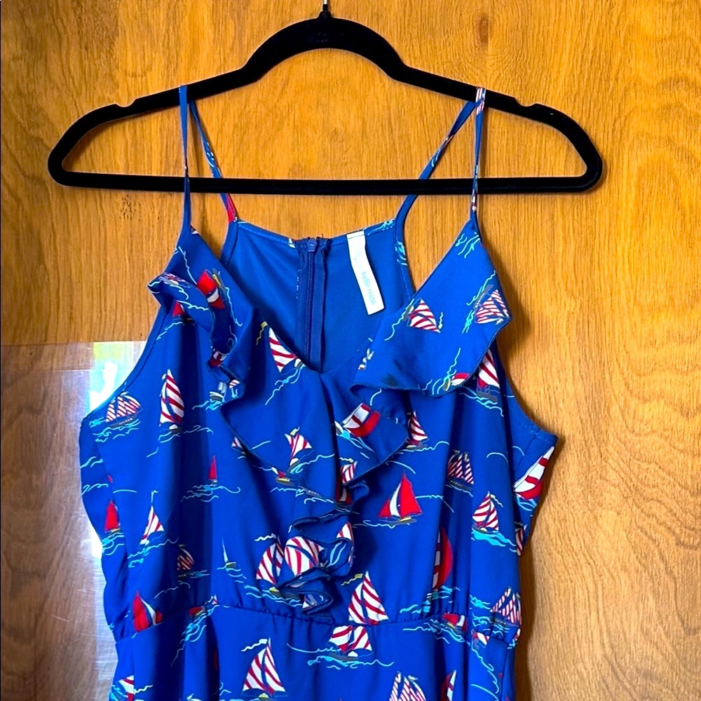 Dress Women’s Blue Sailboat Dress Print Hello Miss
